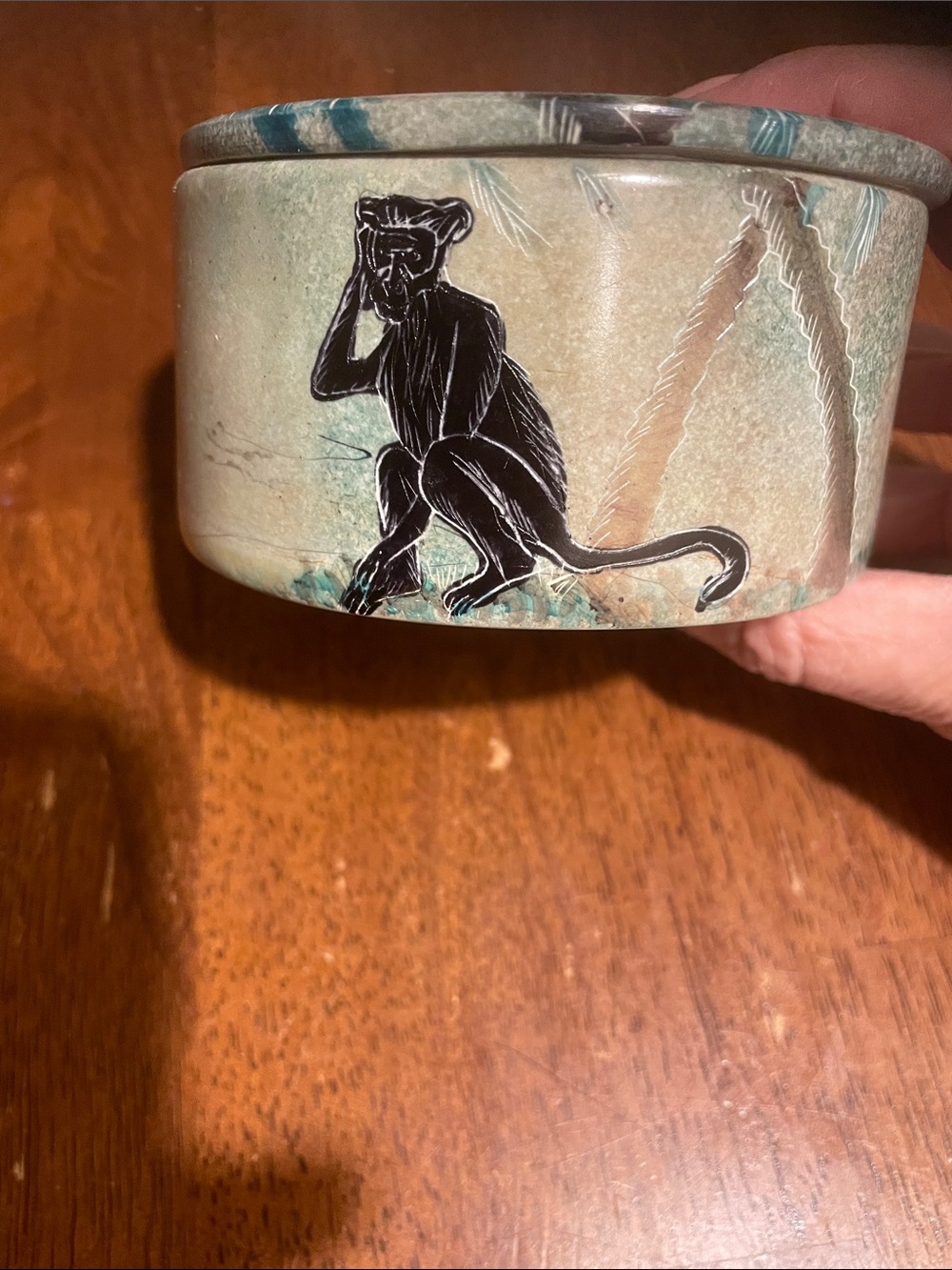 Handcrafted Monkey trinket box